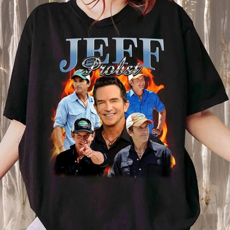 Jeff Probst Vintage Presenter Homage - Adult & Kids T-Shirts, Sweatshirts & Hoodies apparel design preview 1