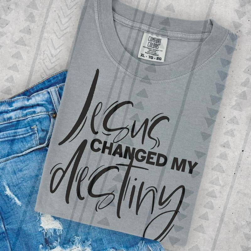 Jesus Changed My Destiny DTF Transfers THIS IS NOT - Adult & Kids T-Shirts, Sweatshirts & Hoodies apparel design preview 1