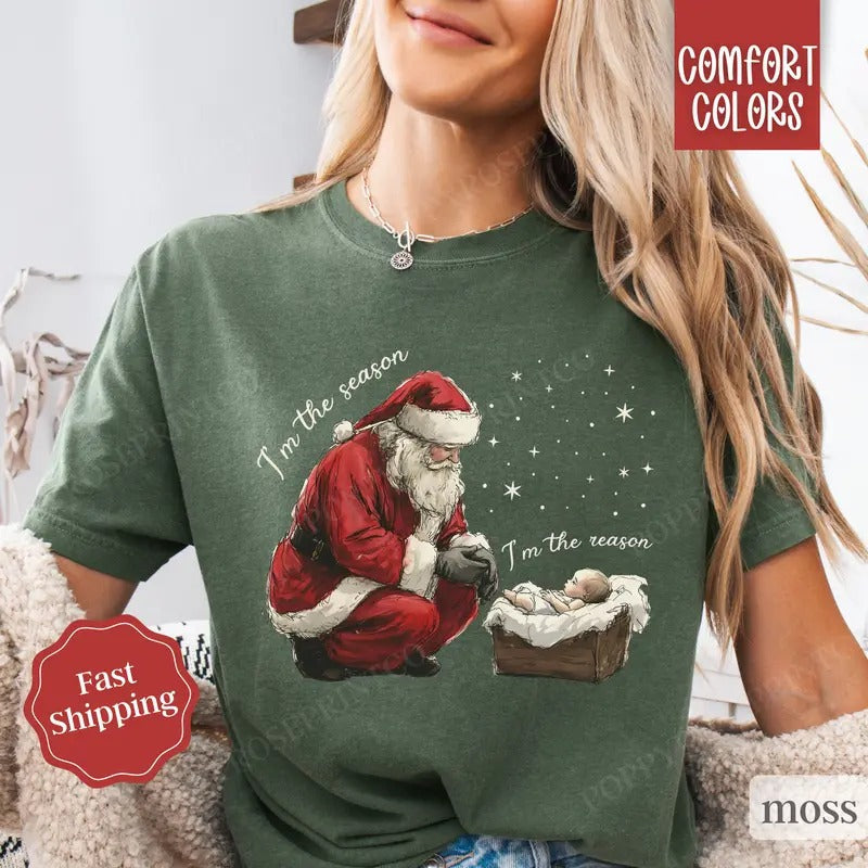 Jesus Comfort Colors Religious Xmas - Adult & Kids T-Shirts, Sweatshirts & Hoodies apparel design preview 1