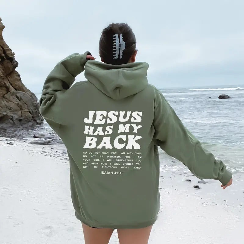 Jesus Has My Back Words Christian Bible Verse - Adult & Kids T-Shirts, Sweatshirts & Hoodies apparel design preview 1