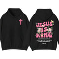 Jesus Is King Floral Religious Christian Faith Based - Adult & Kids T-Shirts, Sweatshirts & Hoodies apparel design preview 1
