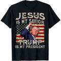 Jesus Is My Savior Trump President American Flag Made - Adult & Kids T-Shirts, Sweatshirts & Hoodies apparel design preview 1