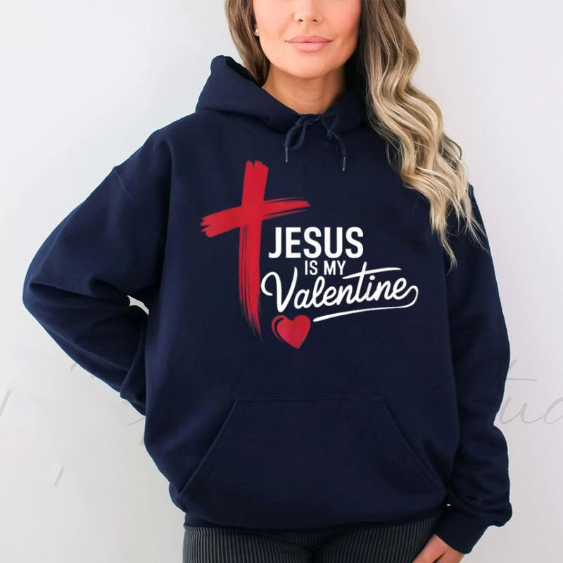 Jesus Is My Valentine Casual Street Fleece Fabric - Adult & Kids T-Shirts, Sweatshirts & Hoodies apparel design preview 1