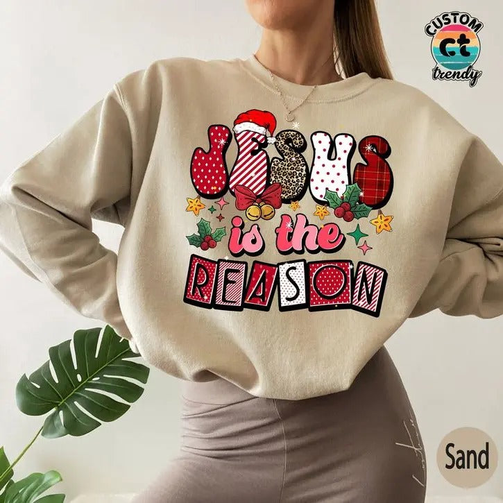 Jesus Is Reason Christian Religious New Year Xmas - Adult & Kids T-Shirts, Sweatshirts & Hoodies apparel design preview 1