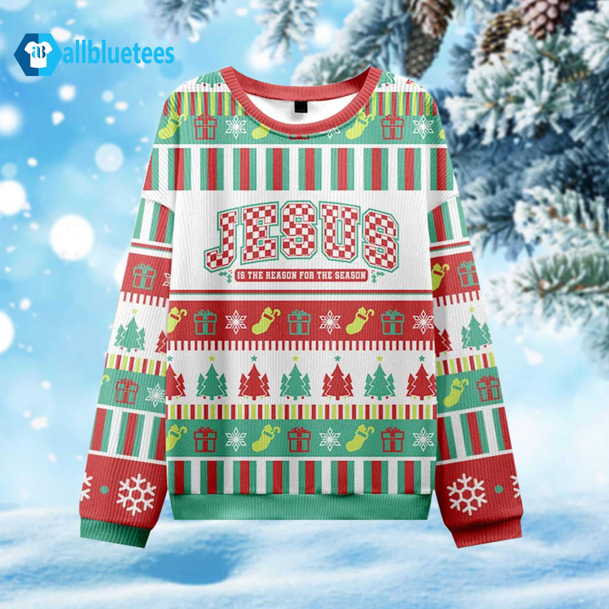 Jesus Is The Reason Ugly Christmas Sweater - Holiday Gift product image