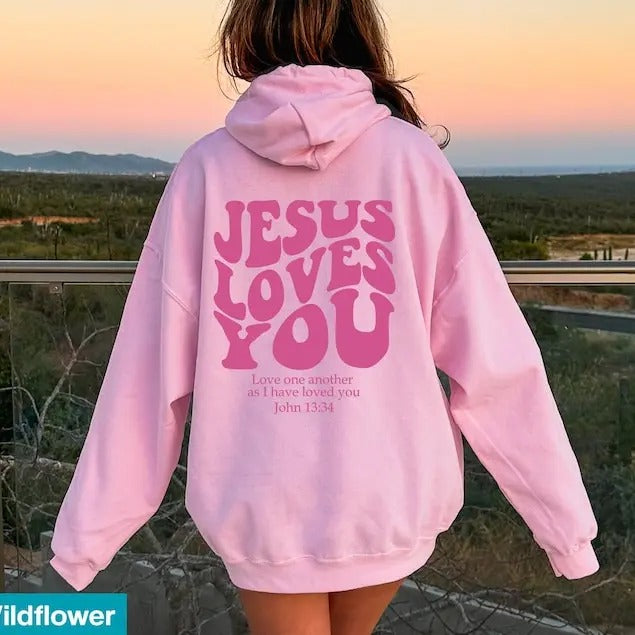 Jesus Loves You Christian Bible Verse Church Cotton - Adult & Kids T-Shirts, Sweatshirts & Hoodies apparel design preview 1