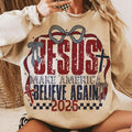 Jesus Make America Believe Again Coquette 4Th July - Adult & Kids T-Shirts, Sweatshirts & Hoodies apparel design preview 1