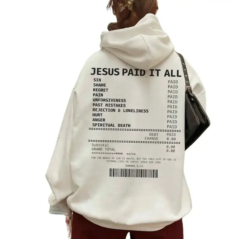 Jesus Paid All Receipt Bible Verse Christian - Adult & Kids T-Shirts, Sweatshirts & Hoodies apparel design preview 1