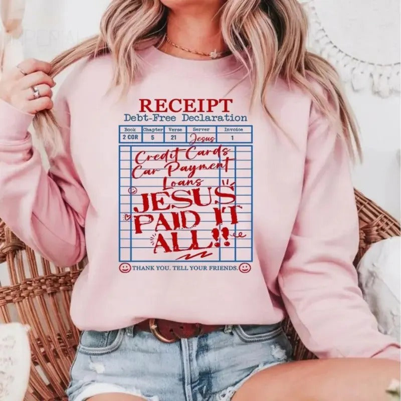 Jesus Paid All Casual Street Fleece Fabric Tops - Adult & Kids T-Shirts, Sweatshirts & Hoodies apparel design preview 1