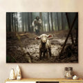 Jesus Running After Lost Lamb God Canvas Wall Art - Adult & Kids T-Shirts, Sweatshirts & Hoodies apparel design preview 1