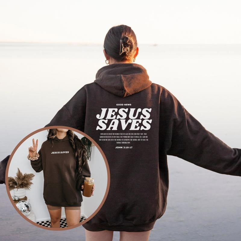 Jesus Saves Christian Bible Verse God Scripture - Adult & Kids T-Shirts, Sweatshirts & Hoodies apparel design preview 1
