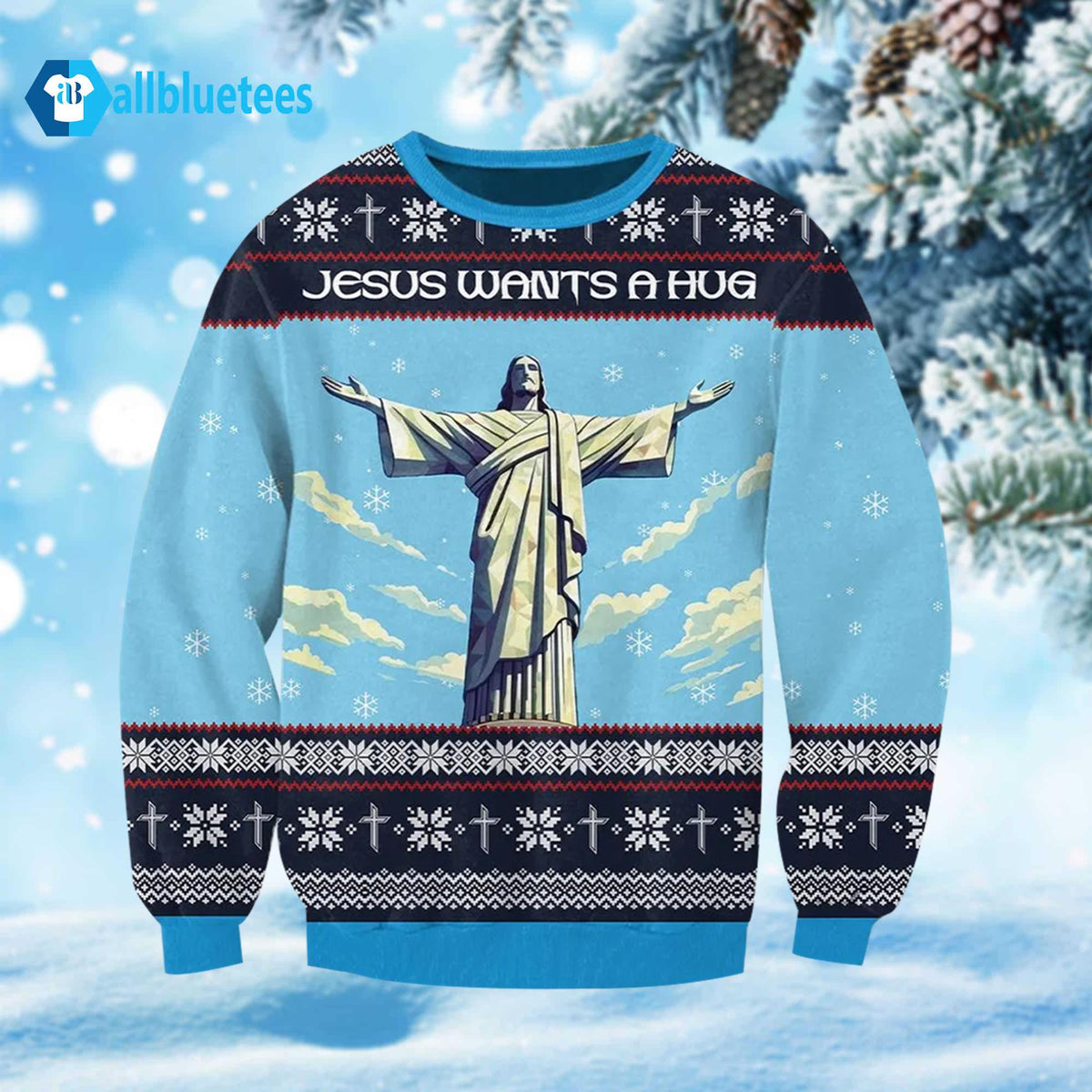 Jesus Wants A Hug Ugly Christmas Sweater - Holiday Gift product image