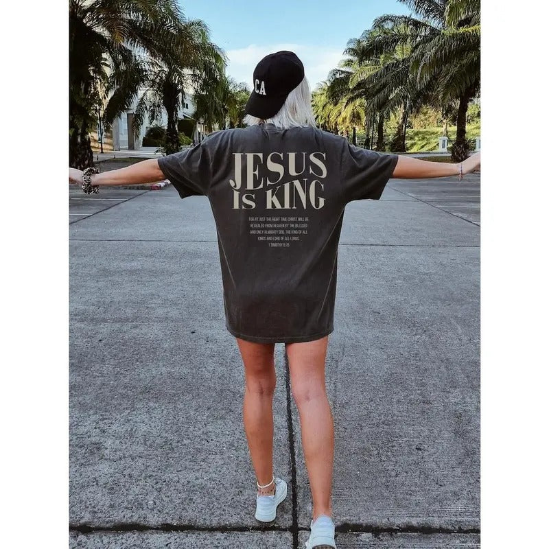 Jesus Is King Christian Bible Verse Streetwear Faith - Adult & Kids T-Shirts, Sweatshirts & Hoodies apparel design preview 1