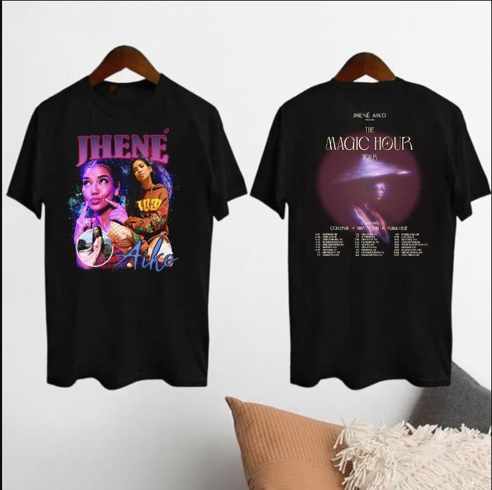 Jhene Aiko Magic Hour Tour 2024 90s Vintage Fan - Adult & Kids T-Shirts, Sweatshirts & Hoodies apparel design preview 1
