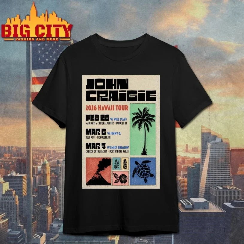 John Craigie 2026 Hawaii Shows Poster - Adult & Kids T-Shirts, Sweatshirts & Hoodies apparel design preview 1