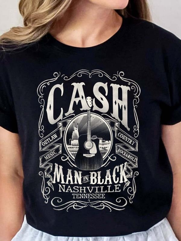 Johnny Cash Outlaw Country Rock - Adult & Kids T-Shirts, Sweatshirts & Hoodies apparel design preview 1