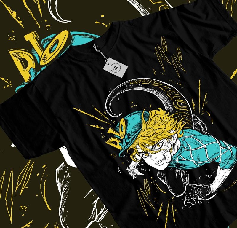 Jojo S Bizarre Diego Brando 4XL Anime Manga Black - Adult & Kids T-Shirts, Sweatshirts & Hoodies apparel design preview 1