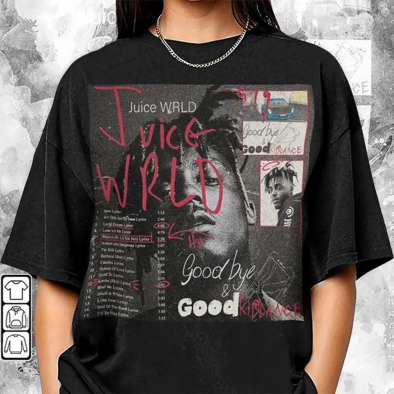 Juice Wrld Goodbye Good Riddance Album 90s Rap Music - Adult & Kids T-Shirts, Sweatshirts & Hoodies apparel design preview 1