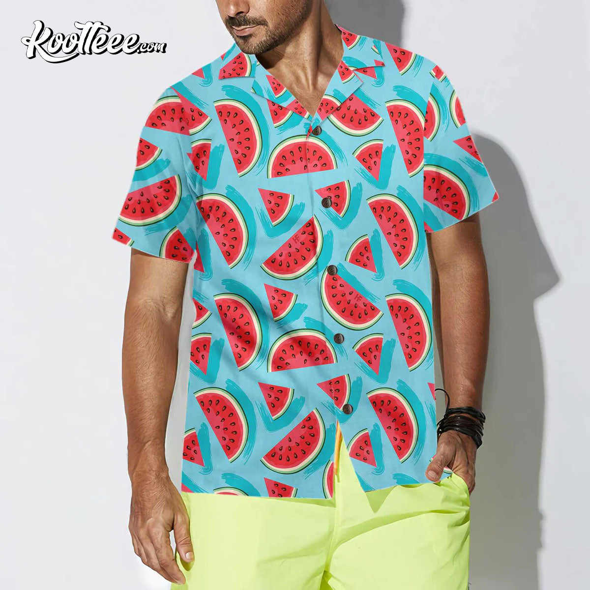 Juicy Watermelon Seamless Pattern Hawaiian - Adult & Kids T-Shirts, Sweatshirts & Hoodies apparel design preview 1