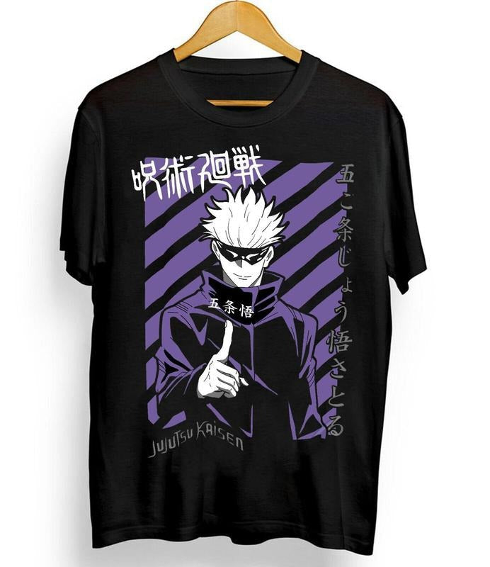 Jujutsu Kaisen Manga Anime Saturo Gojo Black Fans Top - Adult & Kids T-Shirts, Sweatshirts & Hoodies apparel design preview 1
