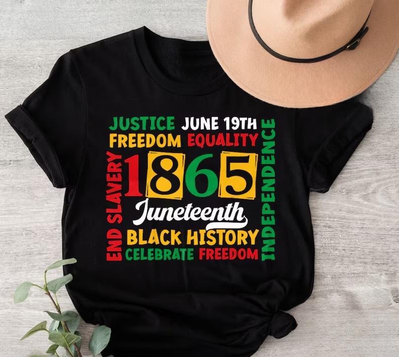 Juneteenth 1865 Justice Freedom Equality Celebrate - Adult & Kids T-Shirts, Sweatshirts & Hoodies apparel design preview 1