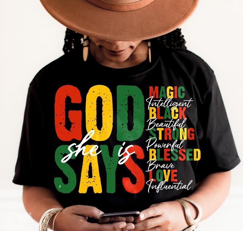 Juneteenth God Says I Am Free Ish 1865 Freedom Day - Adult & Kids T-Shirts, Sweatshirts & Hoodies apparel design preview 1