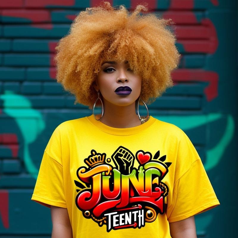 Juneteenth Graffiti Celebrate 1865 Celebrating Black - Adult & Kids T-Shirts, Sweatshirts & Hoodies apparel design preview 1