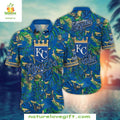 KC Royals Hawaiian Green Foliage MLB Baseball Apparel - Adult & Kids T-Shirts, Sweatshirts & Hoodies apparel design preview 1