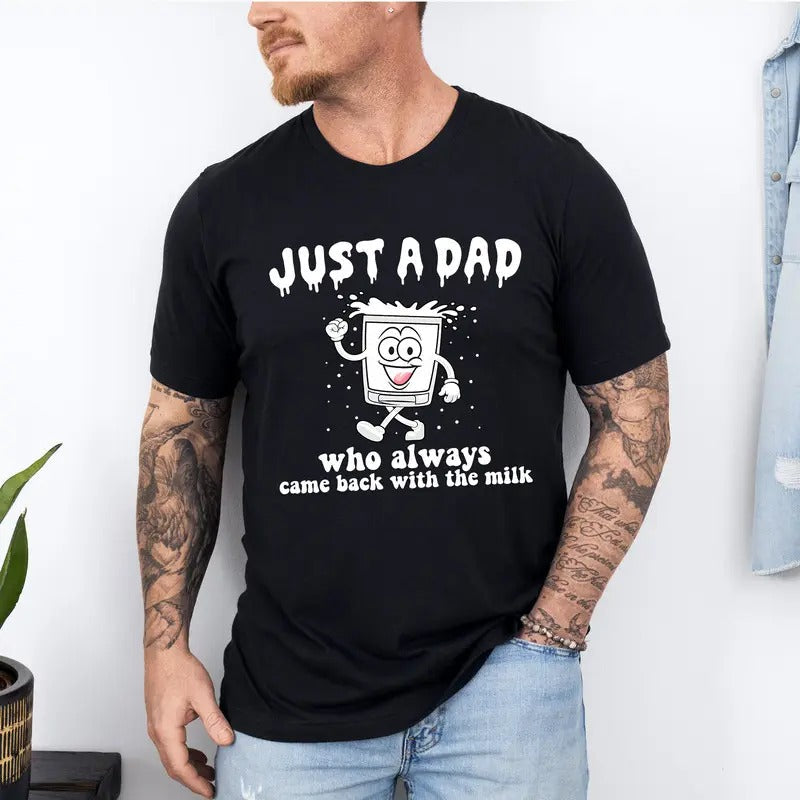 Just Dad Who Came Back Milk Raccoon Dark Humor - Adult & Kids T-Shirts, Sweatshirts & Hoodies apparel design preview 1