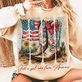 Just Girl Who Loves America Western 4th July Cowgirl - Adult & Kids T-Shirts, Sweatshirts & Hoodies apparel design preview 1