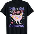 Just Girl Who Loves Chickens Chicken Hen Love Cute - Adult & Kids T-Shirts, Sweatshirts & Hoodies apparel design preview 1