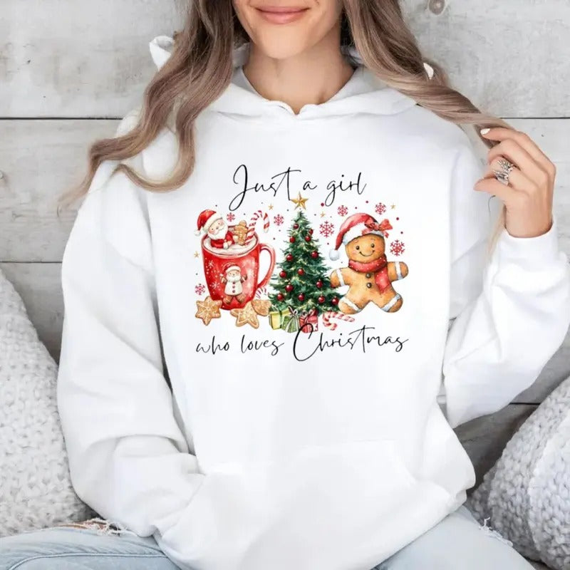 Just Girl Who Loves Coquette Girly Xmas Hot Cocoa - Adult & Kids T-Shirts, Sweatshirts & Hoodies apparel design preview 1