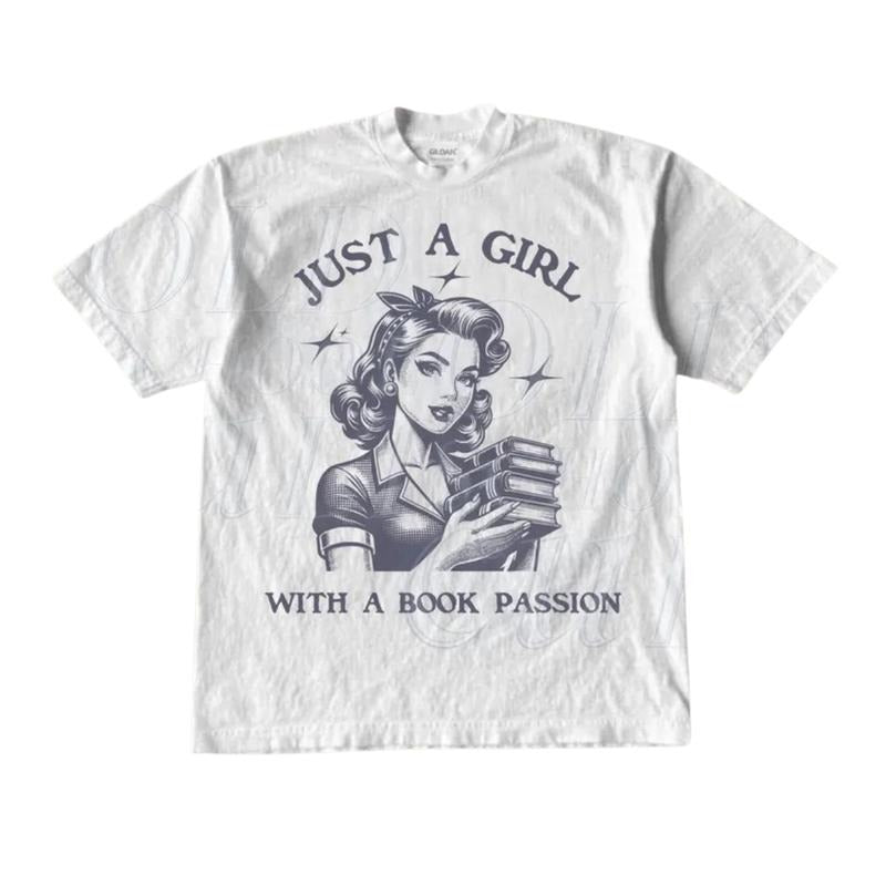 Just Girl Book Passion Retro Vintage 90s Reading - Adult & Kids T-Shirts, Sweatshirts & Hoodies apparel design preview 1