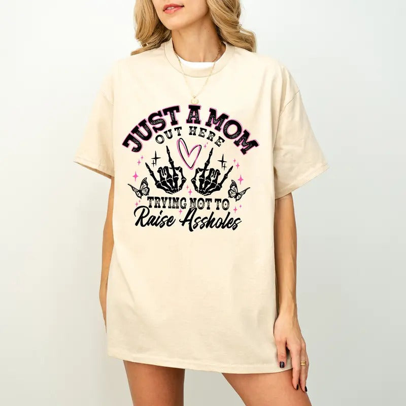 Just Mom Funny Sassy Skeleton Motherhood Sarcasm Mama - Adult & Kids T-Shirts, Sweatshirts & Hoodies apparel design preview 1