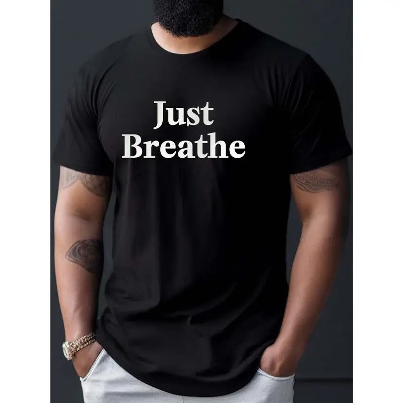 Just Breathe Print Casual Comfy Short Sleeve Crew - Adult & Kids T-Shirts, Sweatshirts & Hoodies apparel design preview 1