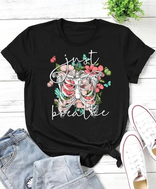 Just Breathe Skeleton Best Price - Adult & Kids T-Shirts, Sweatshirts & Hoodies apparel design preview 1