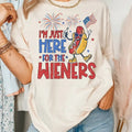 Just Here Wieners 4th July Funny Hot Dog Independence - Adult & Kids T-Shirts, Sweatshirts & Hoodies apparel design preview 1