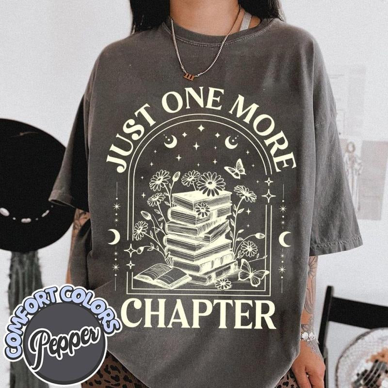 Just One More Chapter Comfort Colors Bookish Book - Adult & Kids T-Shirts, Sweatshirts & Hoodies apparel design preview 1