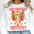 Just Waiting Valentines Retro Valentine Cupid Heart - Adult & Kids T-Shirts, Sweatshirts & Hoodies apparel design preview 1