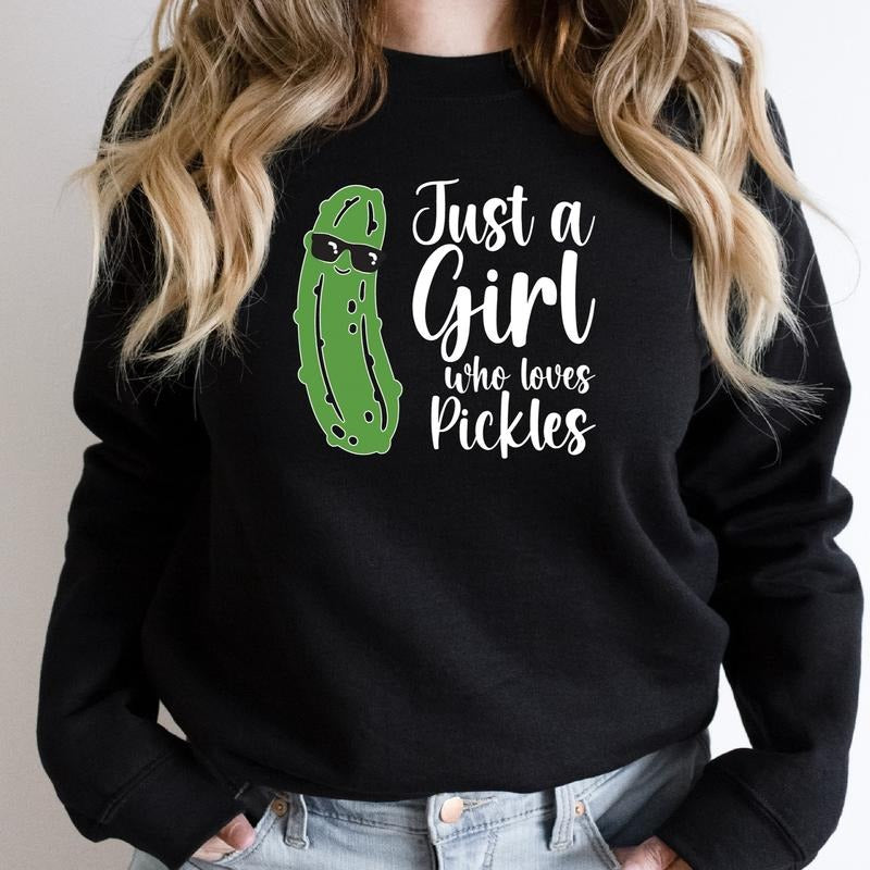 Just Girl Who Loves Pickles Lover Pickle Woman - Adult & Kids T-Shirts, Sweatshirts & Hoodies apparel design preview 1