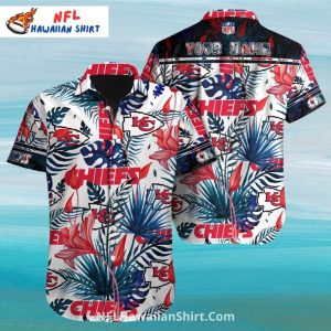 KC Chiefs Hawaiian Tropical Floral Leaf Design - Adult & Kids T-Shirts, Sweatshirts & Hoodies apparel design preview 1