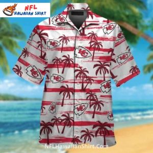 KC Chiefs Hawaiian White Background Red Palm Trees - Adult & Kids T-Shirts, Sweatshirts & Hoodies apparel design preview 1
