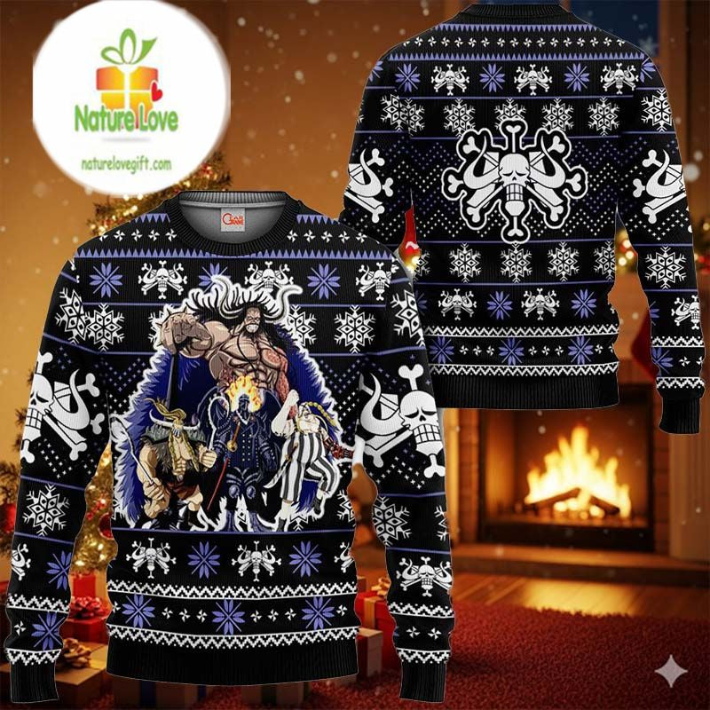 Kaido Beast Pirates Anime Xmas Gifts One Piece Ugly Christmas Sweater - Holiday Gift product image
