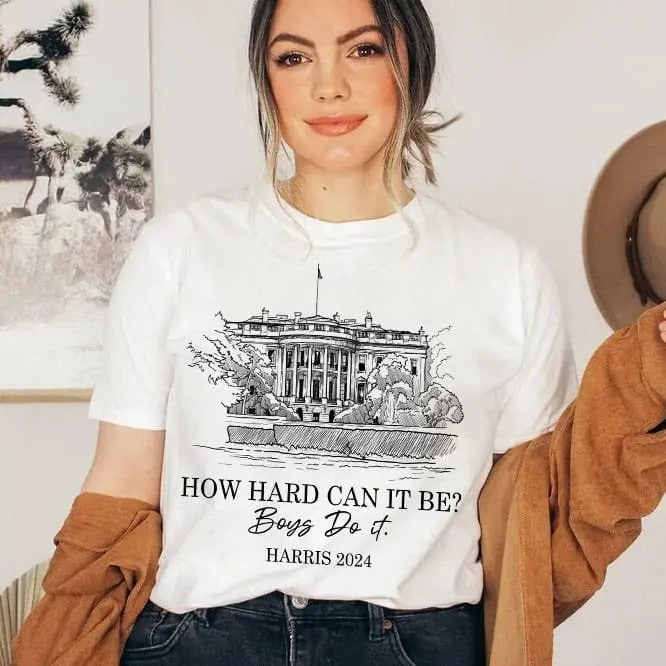 Kamala 2024 How Hard Can Be Do Harris President Vote - Adult & Kids T-Shirts, Sweatshirts & Hoodies apparel design preview 1