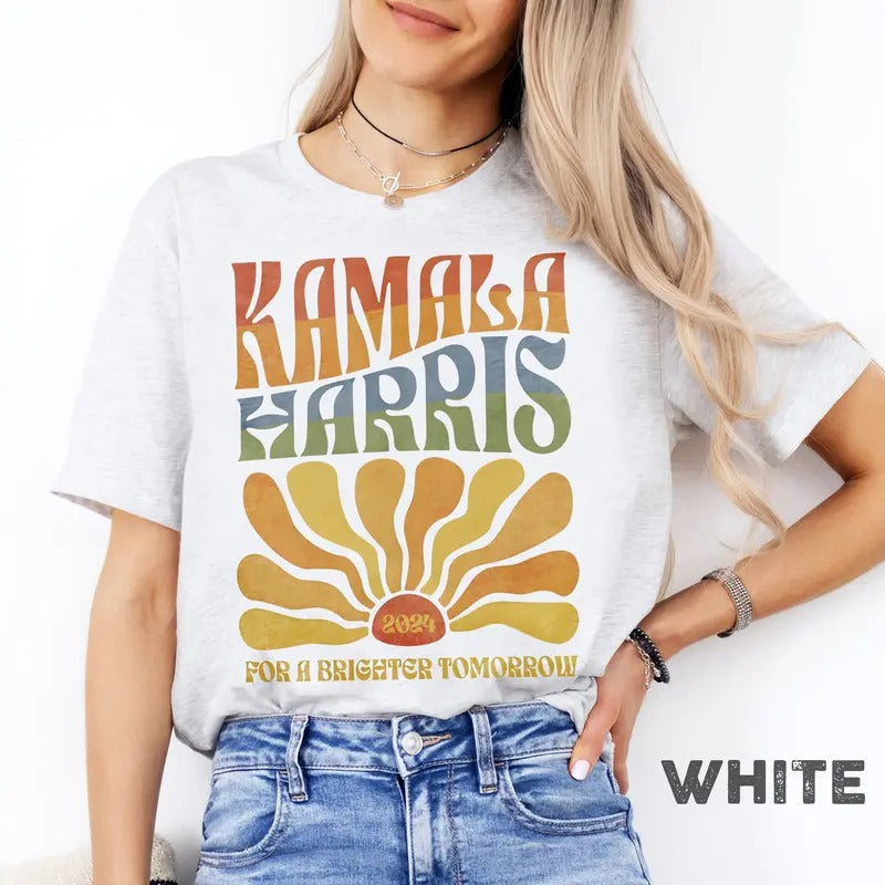 Kamala Harris 2024 President Boho Retro Election - Adult & Kids T-Shirts, Sweatshirts & Hoodies apparel design preview 1