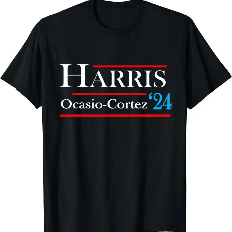 Kamala Harris Alexandria Ocasio Cortez 2024 President - Adult & Kids T-Shirts, Sweatshirts & Hoodies apparel design preview 1
