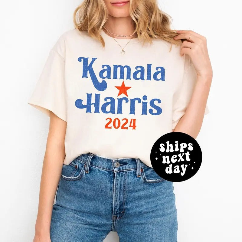 Kamala Harris 2024 Female President People Election - Adult & Kids T-Shirts, Sweatshirts & Hoodies apparel design preview 1