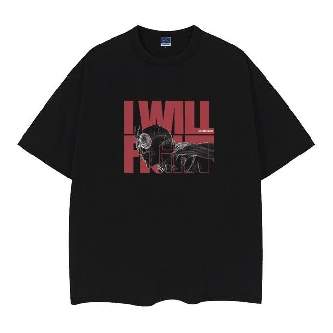 Kamen Rider "I Will Fight" Heavyweight Vintage 100% - Adult & Kids T-Shirts, Sweatshirts & Hoodies apparel design preview 1