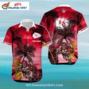 Kansas City Chiefs Aloha Red Sunset With Palms - Adult & Kids T-Shirts, Sweatshirts & Hoodies apparel design preview 1