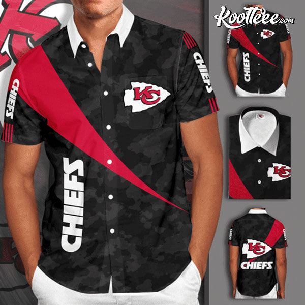 Kansas City Chiefs Curved Hawaiian - Adult & Kids T-Shirts, Sweatshirts & Hoodies apparel design preview 1